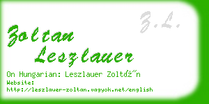 zoltan leszlauer business card